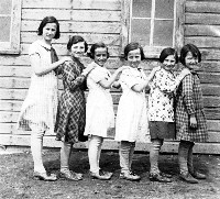 Girls at school - Leta 2nd from left and Fern 2nd from right
